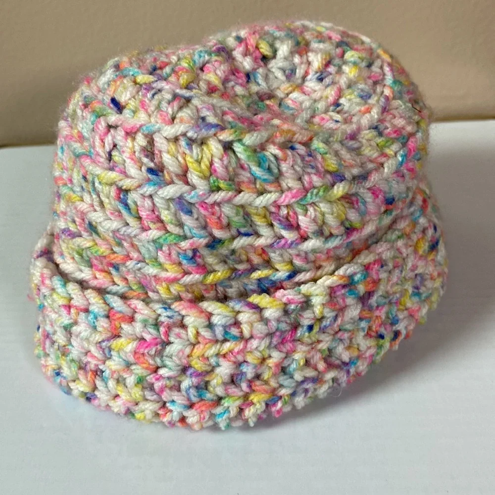 Hand Crafted Colorful Cable Knit Knitted Baby Hat Handmade